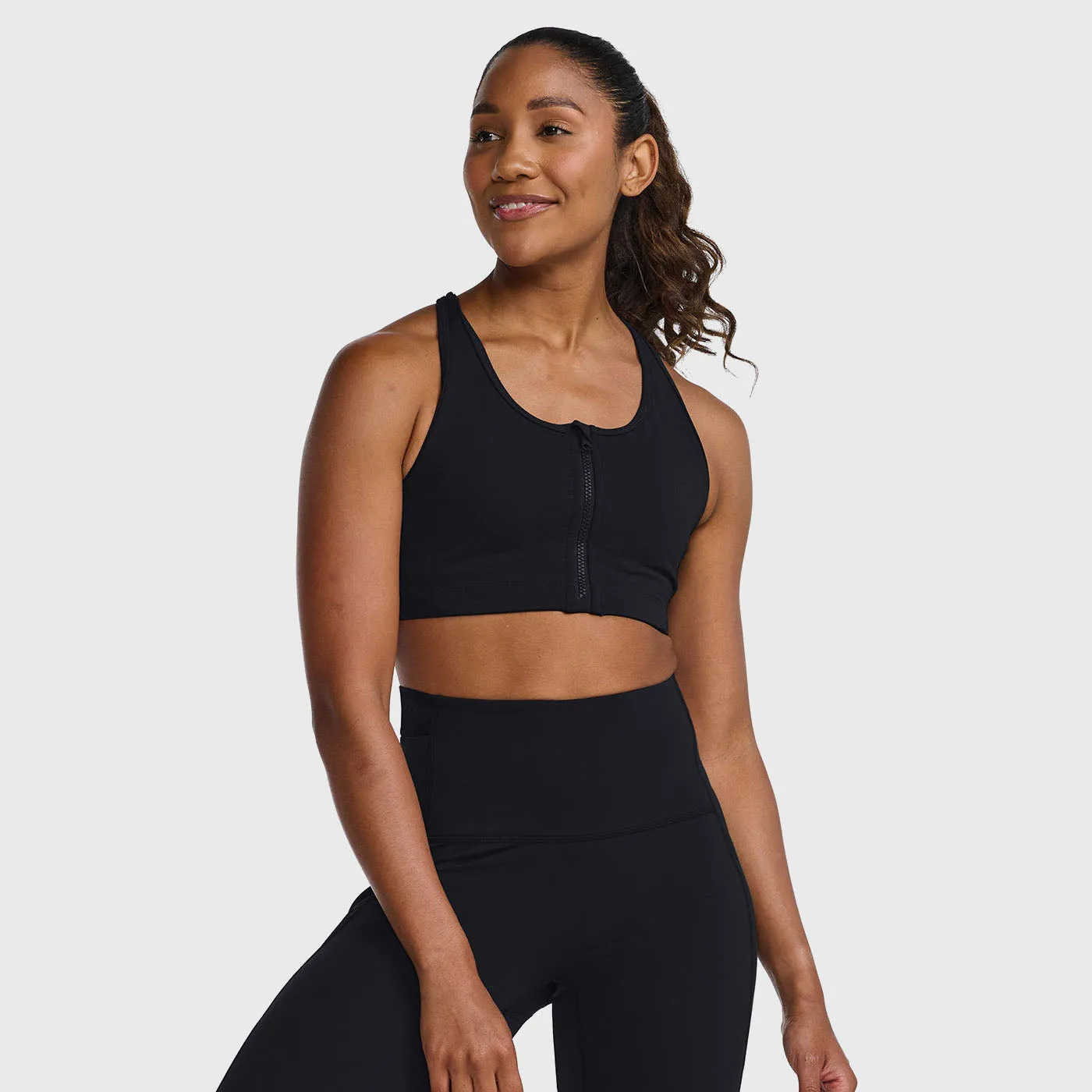 2XU - Motion Zip Bra - Black/White