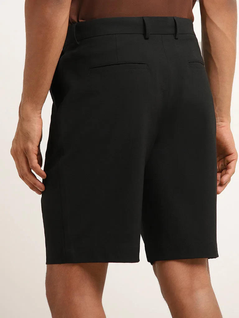 Ascot Black Relaxed Fit Mid Rise Shorts