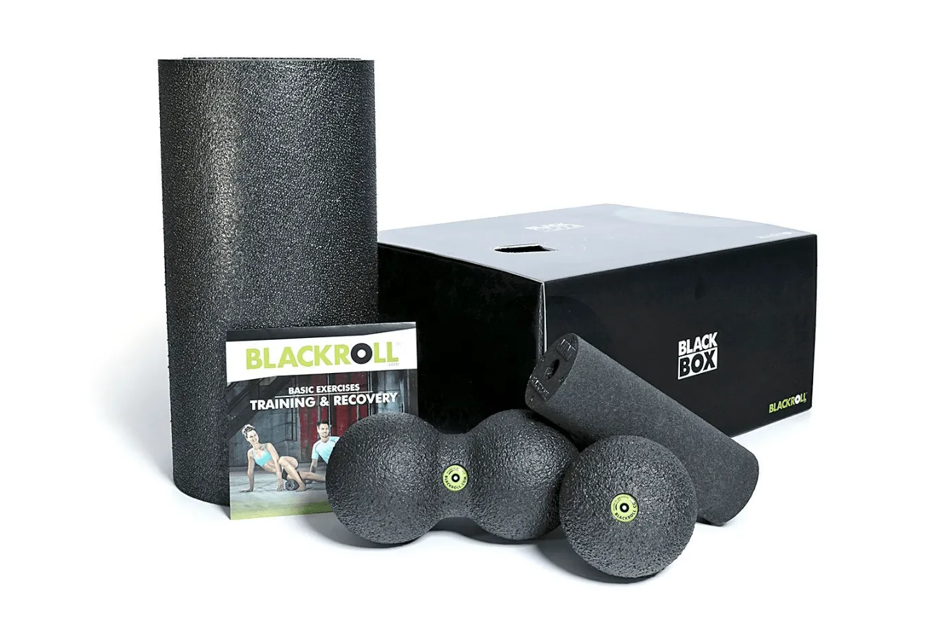 BLACKROLL - Standard Foam Roller BlackBox Set, Massage Balls for Shoulders, Trigger Point, Muscle Knots, Myofascial Release, Muscle Strengthening and Recovery Kit, for Exercise, Yoga, Weight Training