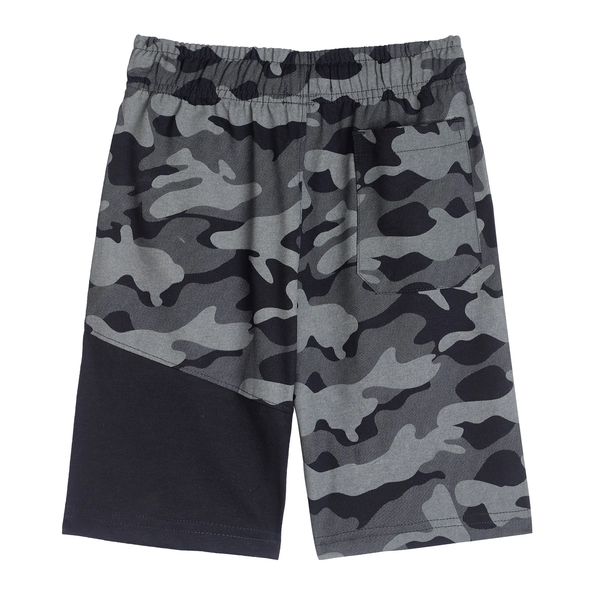 Boys Black Camouflage Printed Bermuda