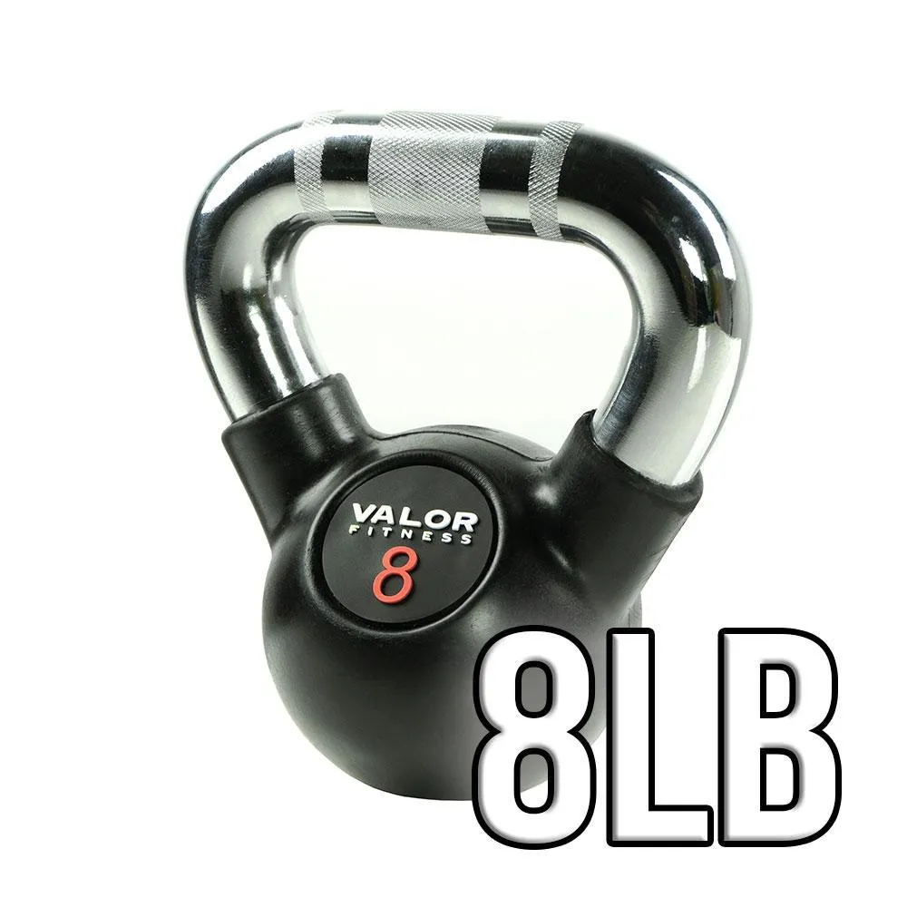 Chrome Handle Rubber Coated Kettlebells (8-70lbs)