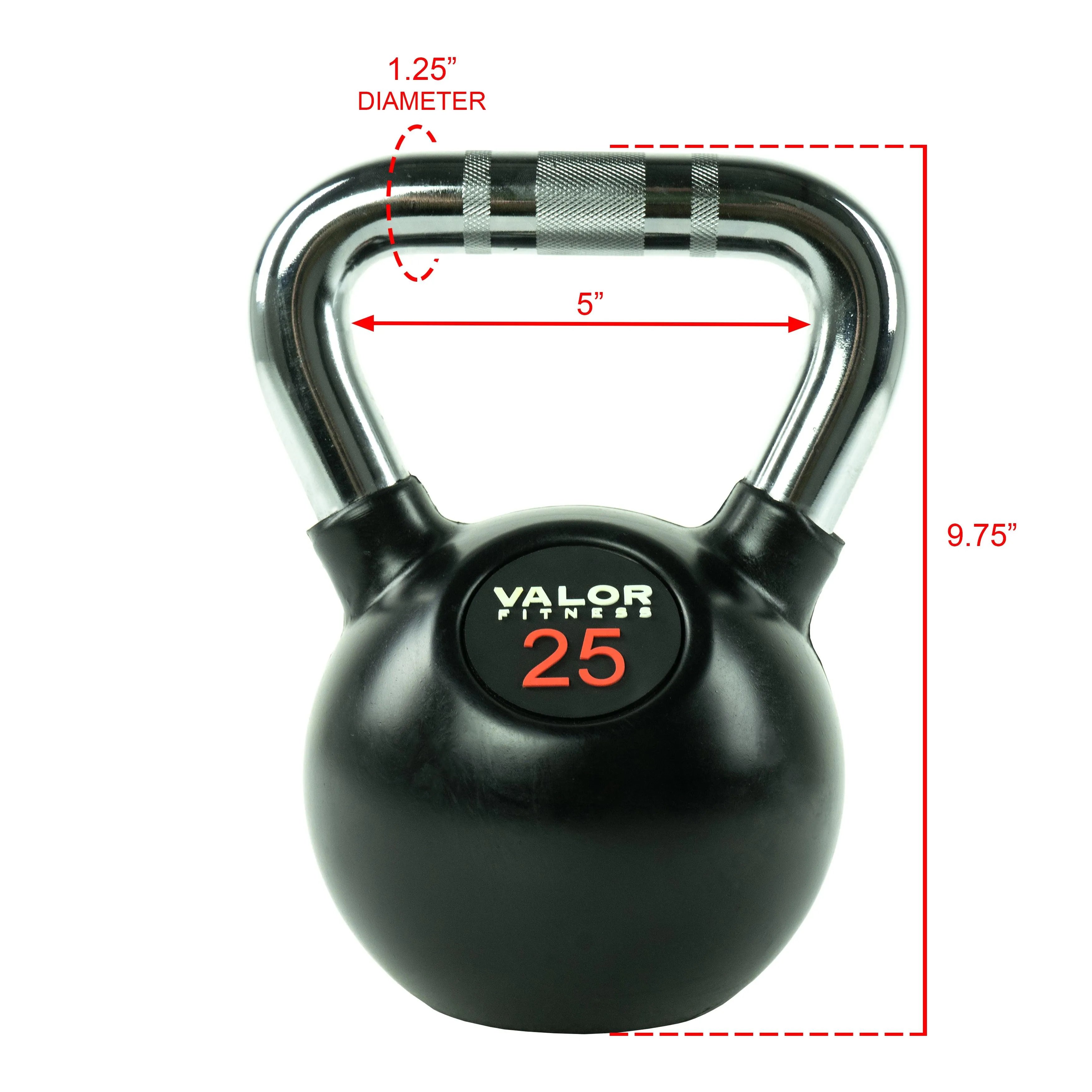 Chrome Handle Rubber Coated Kettlebells (8-70lbs)