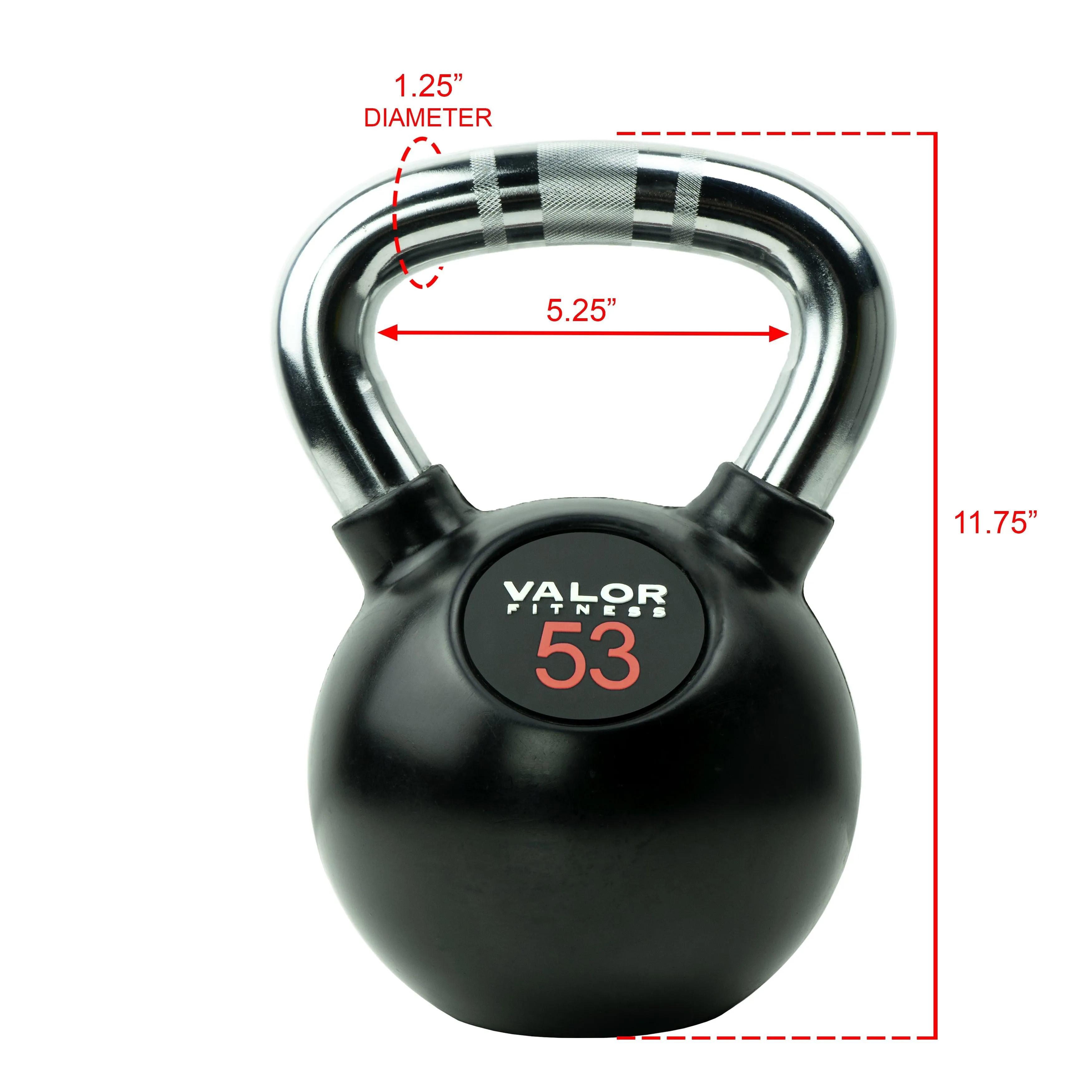 Chrome Handle Rubber Coated Kettlebells (8-70lbs)