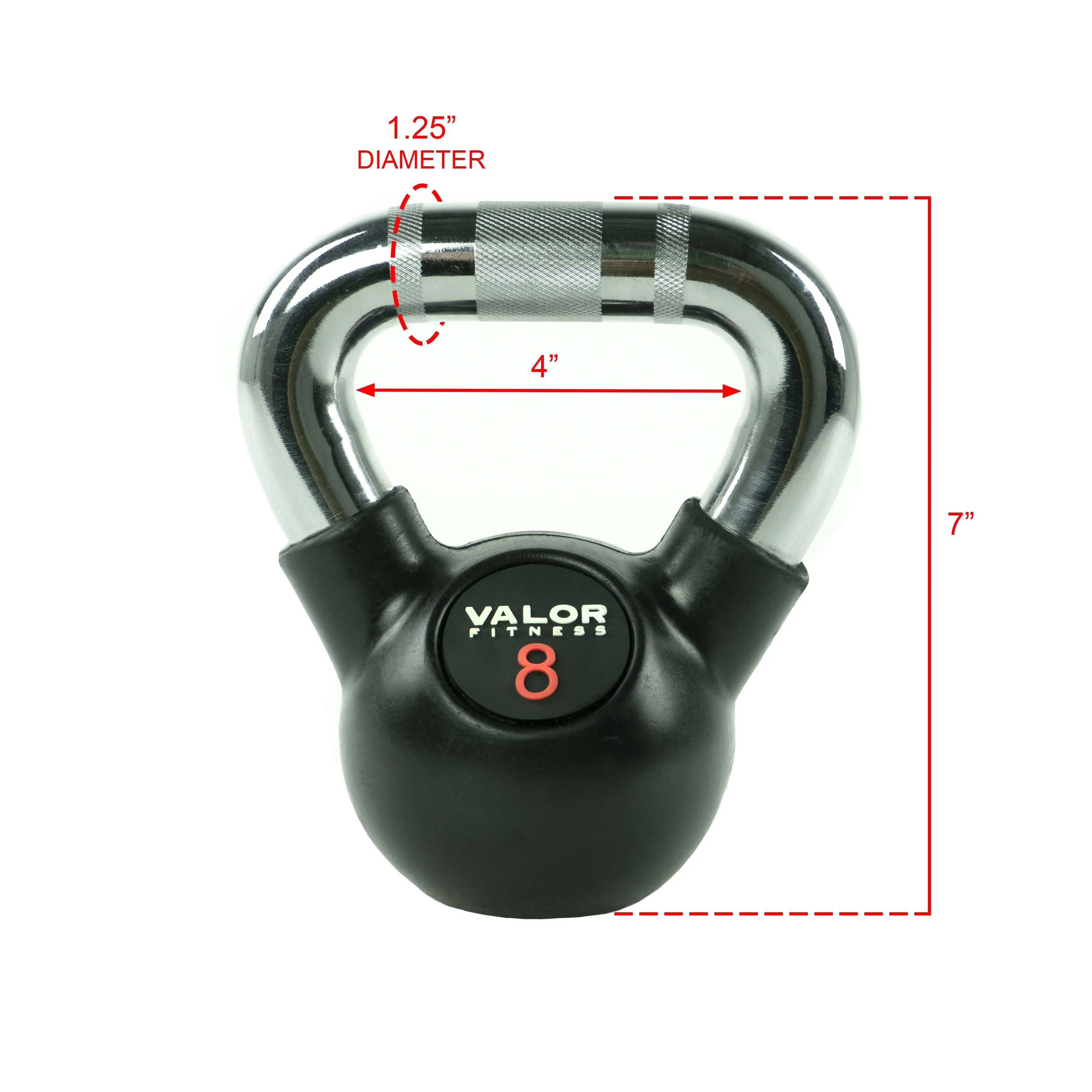 Chrome Handle Rubber Coated Kettlebells (8-70lbs)