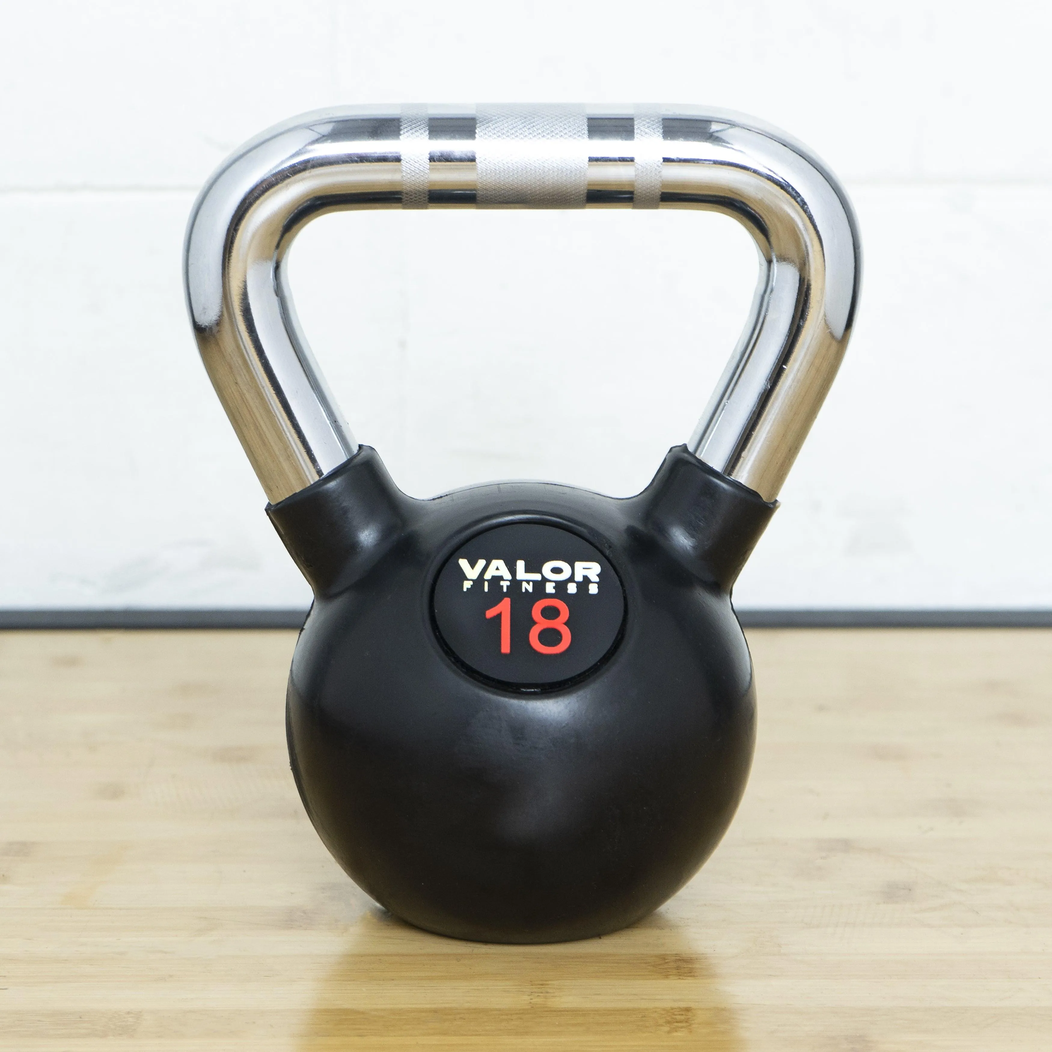 Chrome Handle Rubber Coated Kettlebells (8-70lbs)