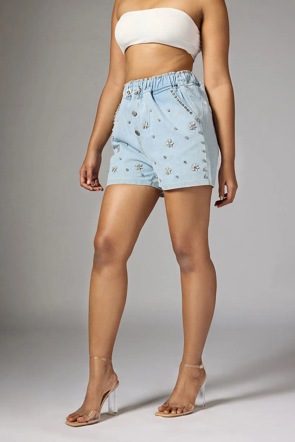 Crystal Garden Blue Flexible Shorts