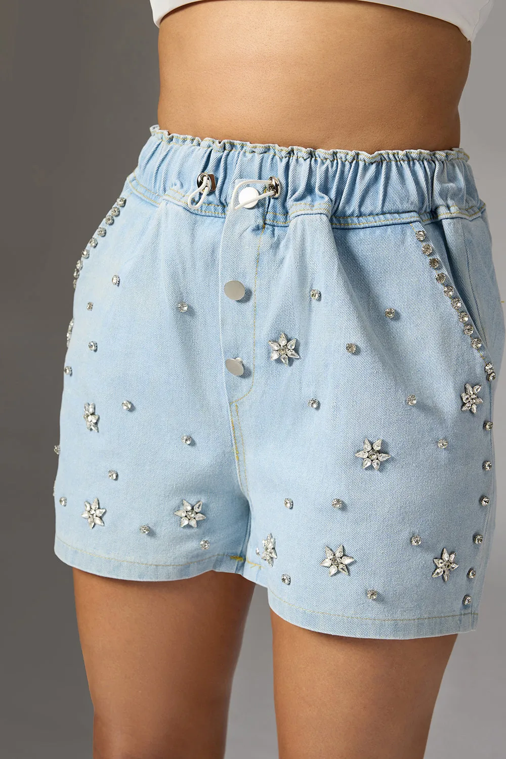 Crystal Garden Blue Flexible Shorts