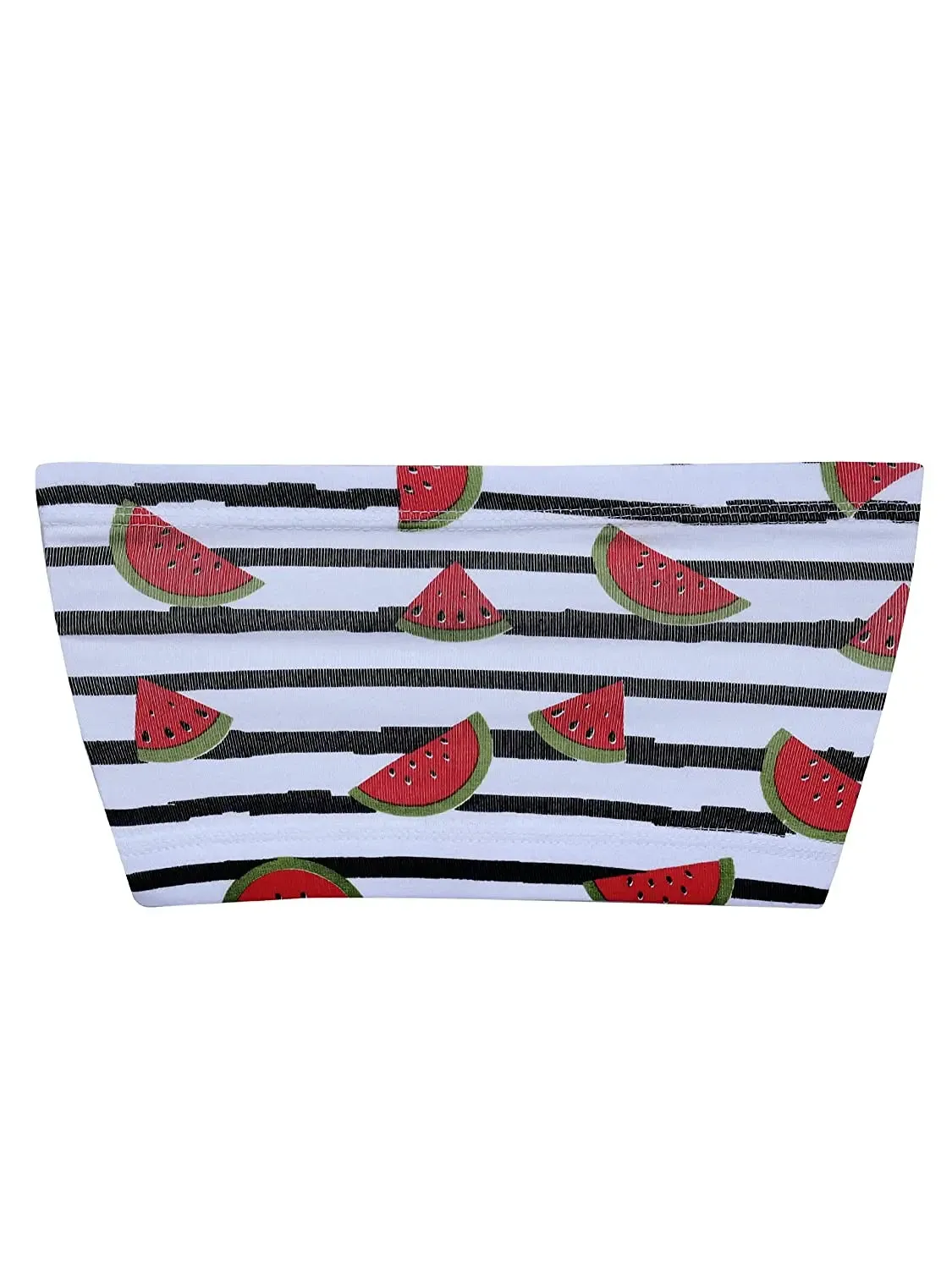 Double-Layer Cotton Tube Bra | Non-Padded Bandeau Bra | White Watermelon Print