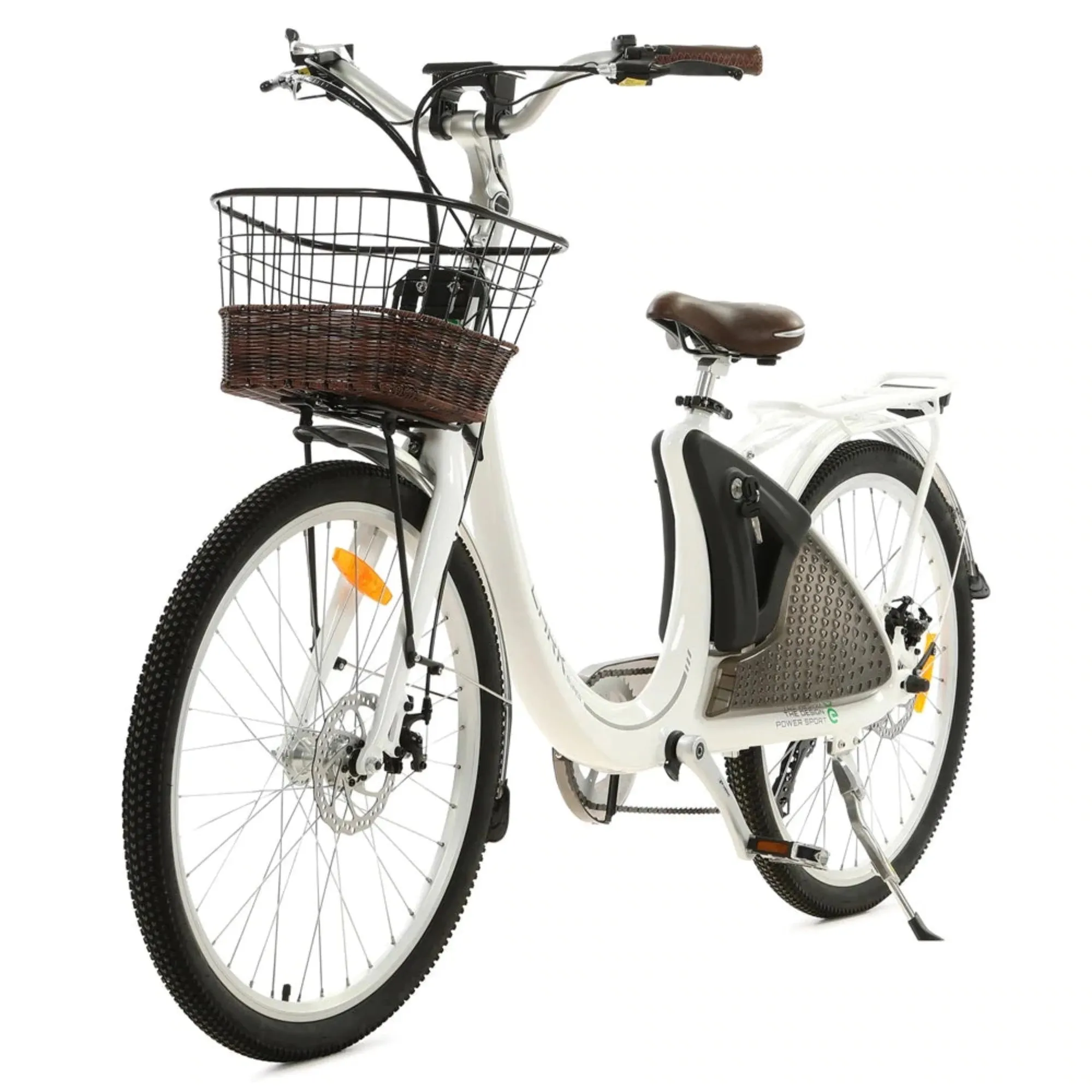 Ecotric 500W Lark Women's City Electric Bike - White