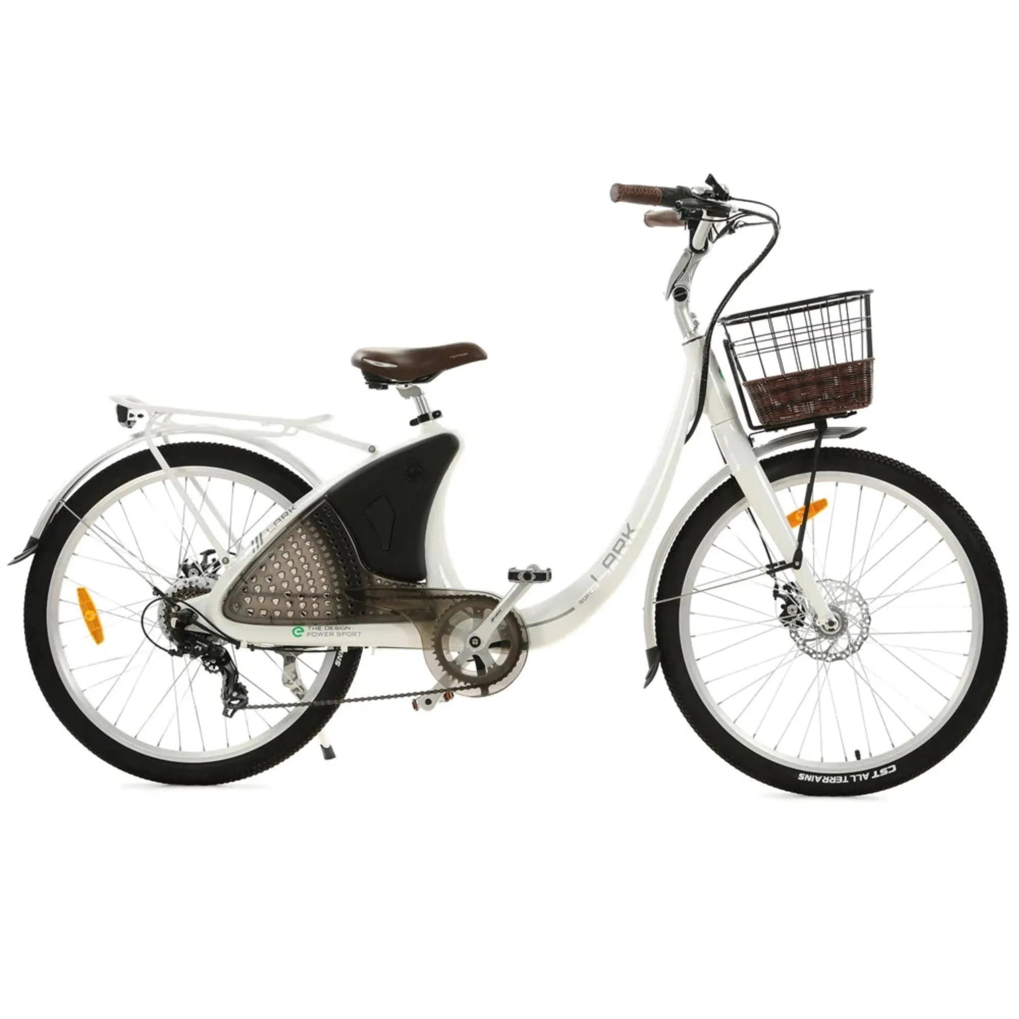 Ecotric 500W Lark Women's City Electric Bike - White