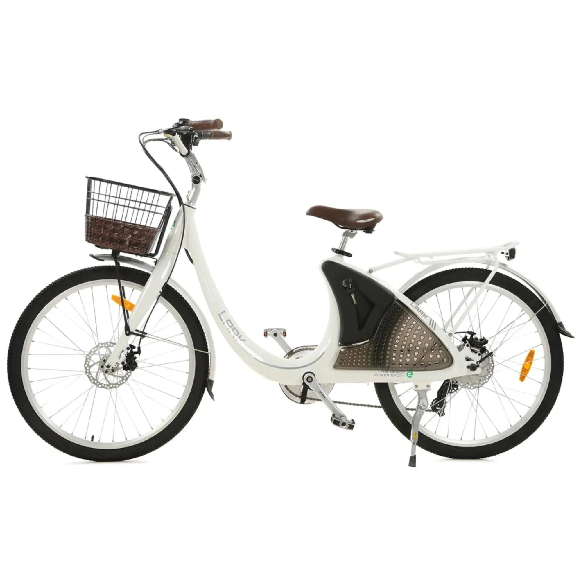 Ecotric 500W Lark Women's City Electric Bike - White