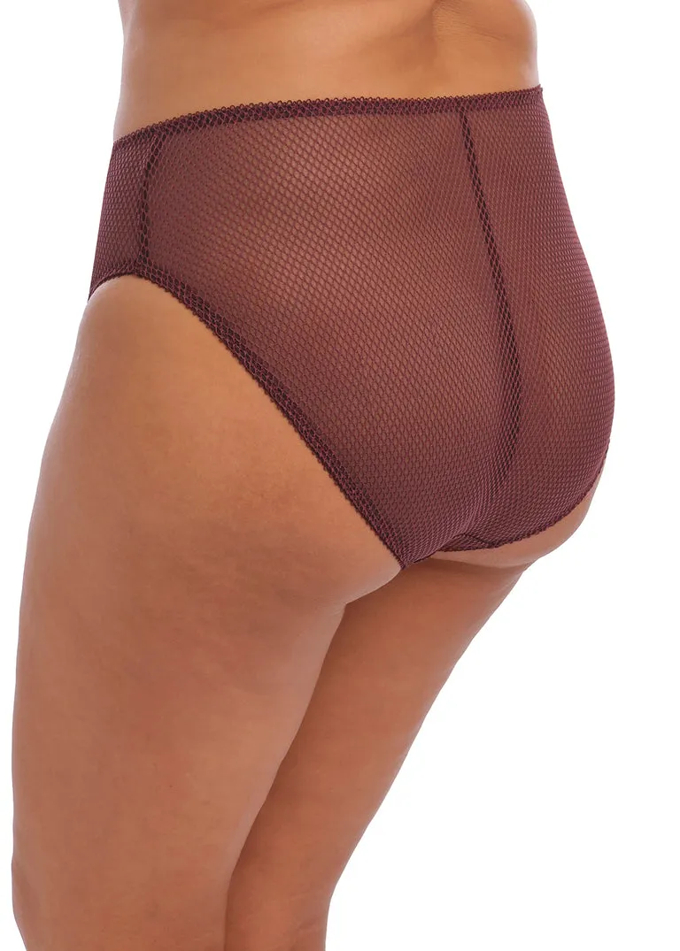 Elomi Charley High Leg Brief, Aubergine