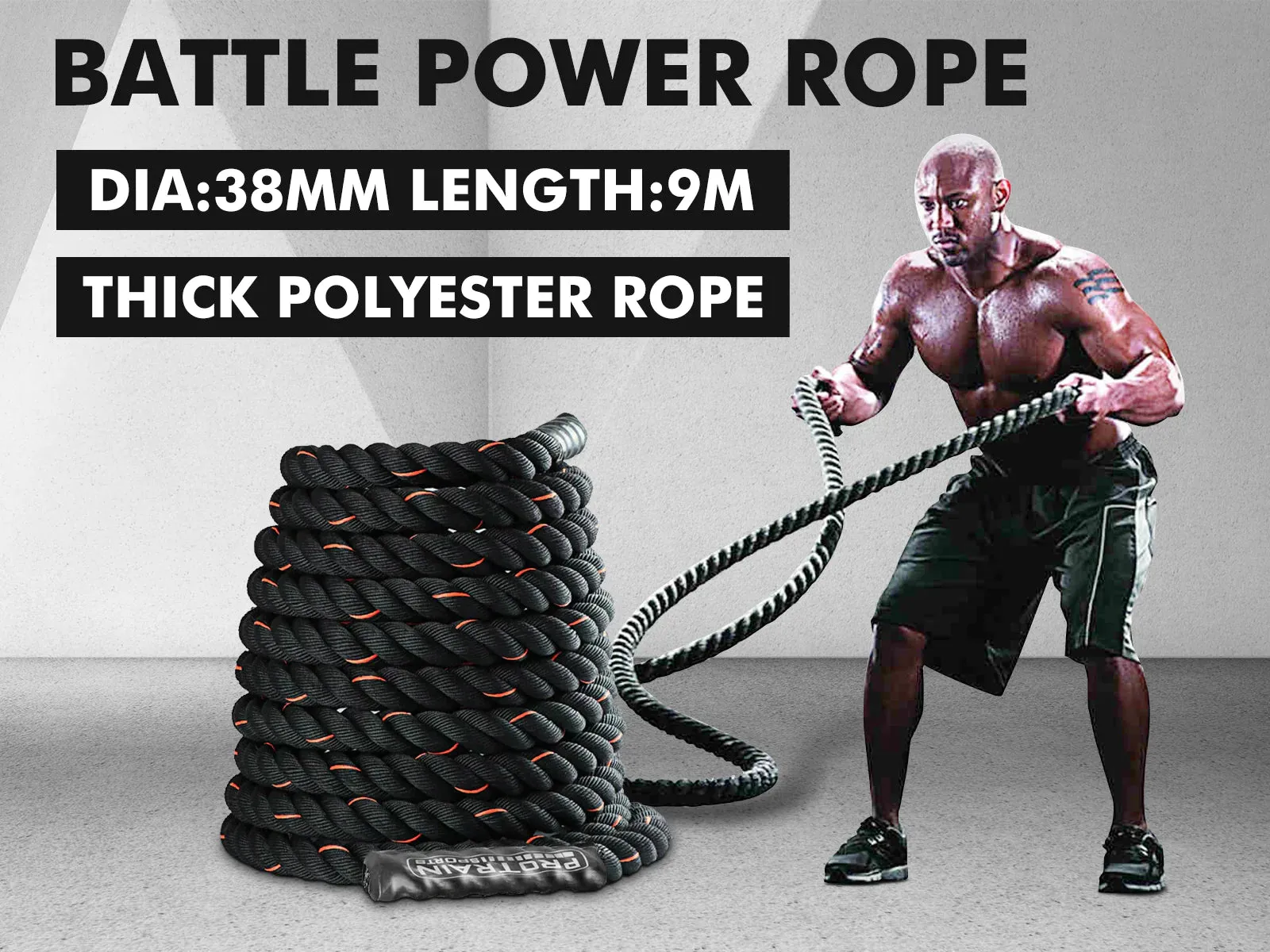 Fitness BATTLE ROPE 9M