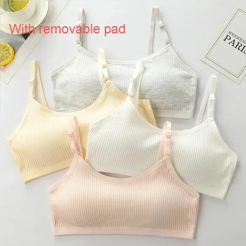 Girls Cotton Sponge Cup Bra With Removable Pad