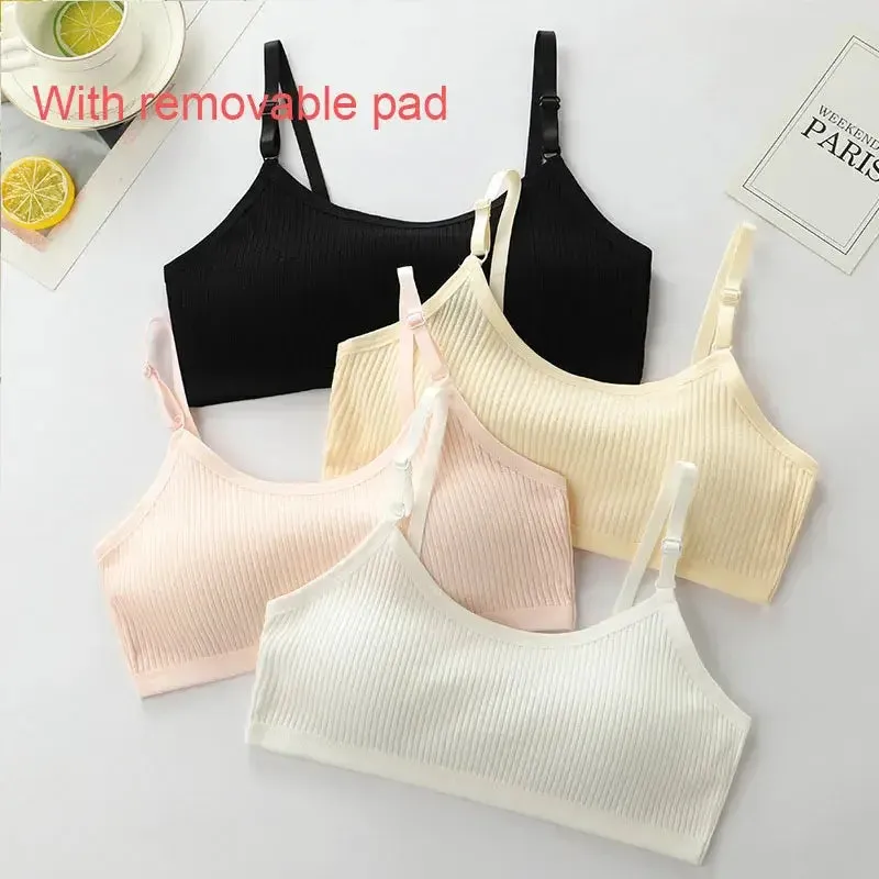 Girls Cotton Sponge Cup Bra With Removable Pad