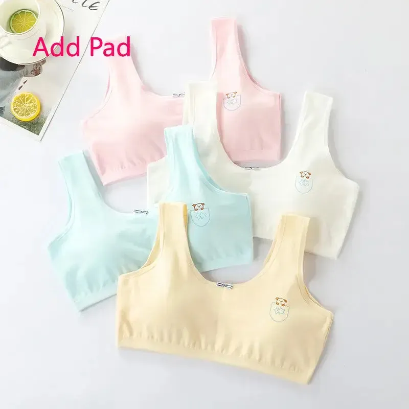 Girls Cotton Sponge Cup Bra With Removable Pad