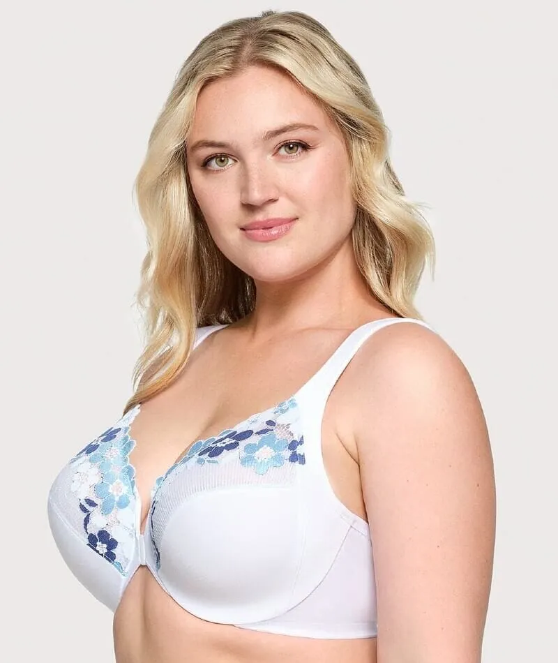 Glamorise WonderWire Front-Closure Cotton Bra - White