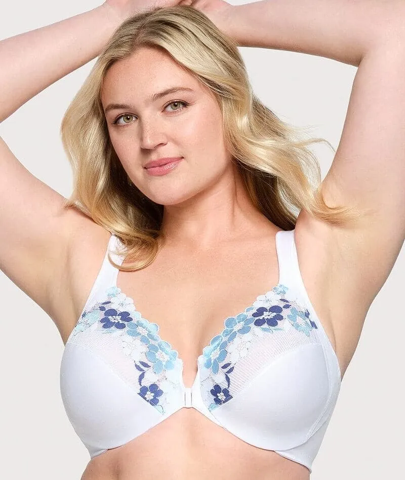 Glamorise WonderWire Front-Closure Cotton Bra - White