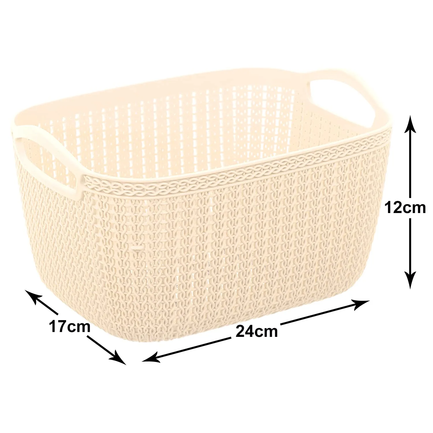 Heart Home Q-5 Designer Plastic Storage Basket For Store Fruits, Vegetables, Magazines, Cosmetics, Stationary Pack of 2 (Beach & Green)-50HH01638