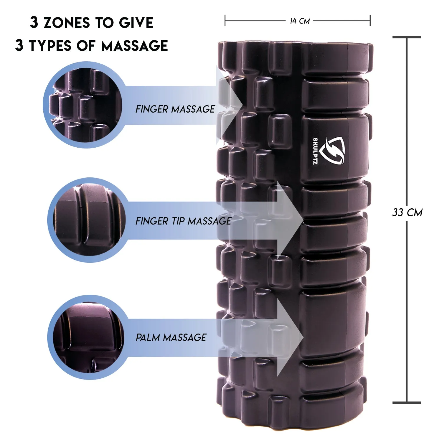 Hybrid Heavy Duty Foam Roller (Black)