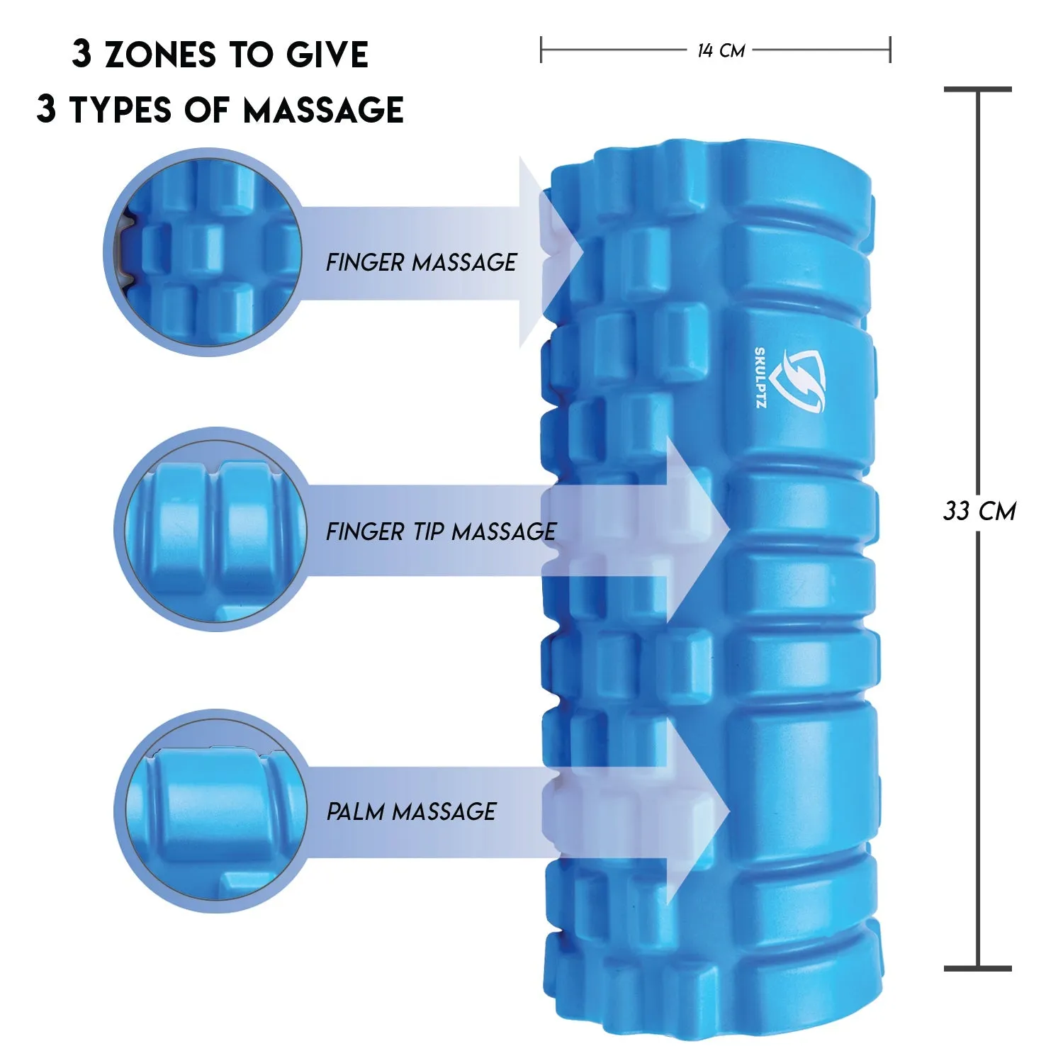 Hybrid Heavy Duty Foam Roller (Blue)