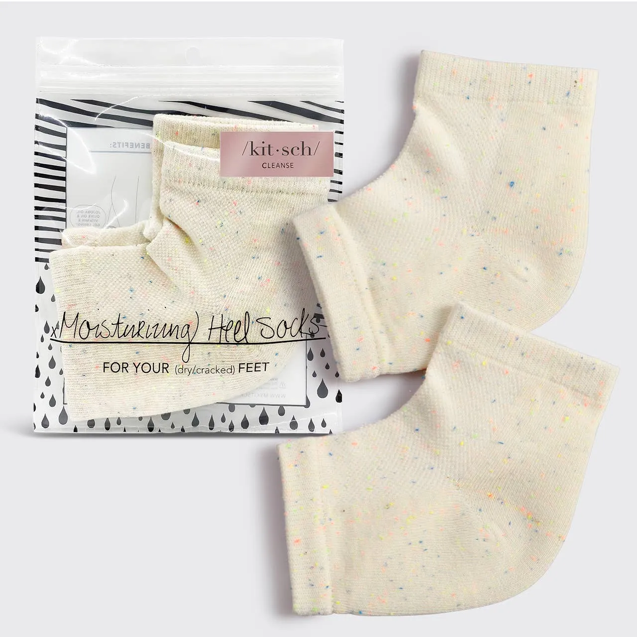 Moisturizing Heel Socks in Cream Confetti | For Dry Cracked Feet