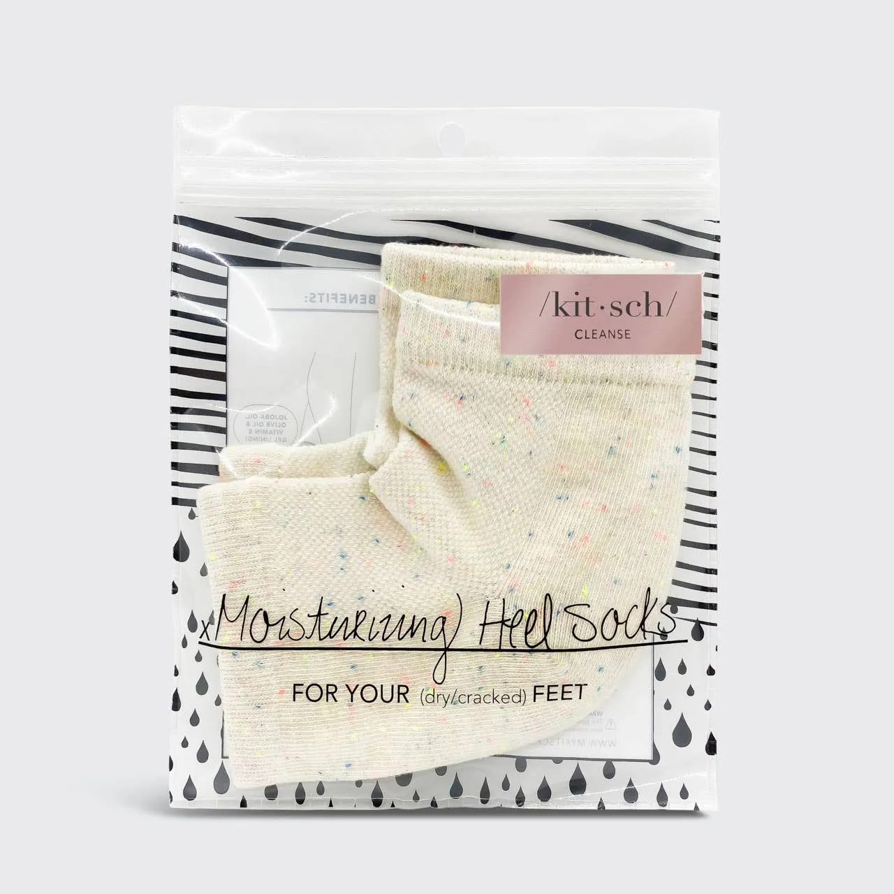 Moisturizing Heel Socks in Cream Confetti | For Dry Cracked Feet