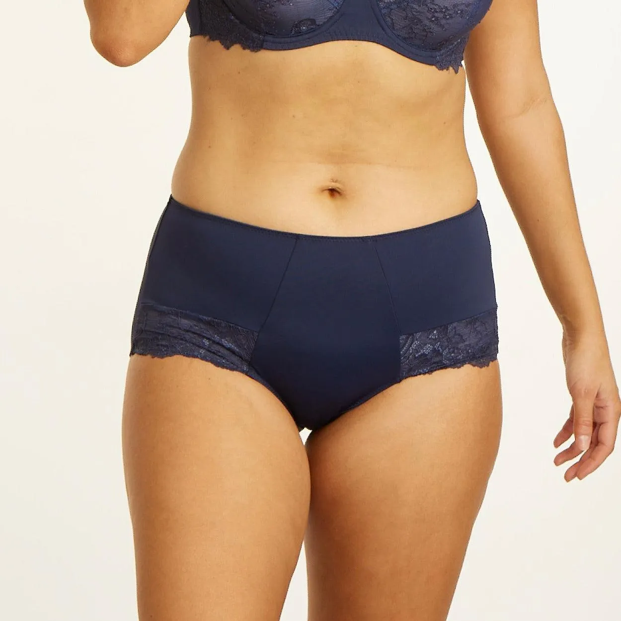 Nightingale Lace Full Brief - Navy