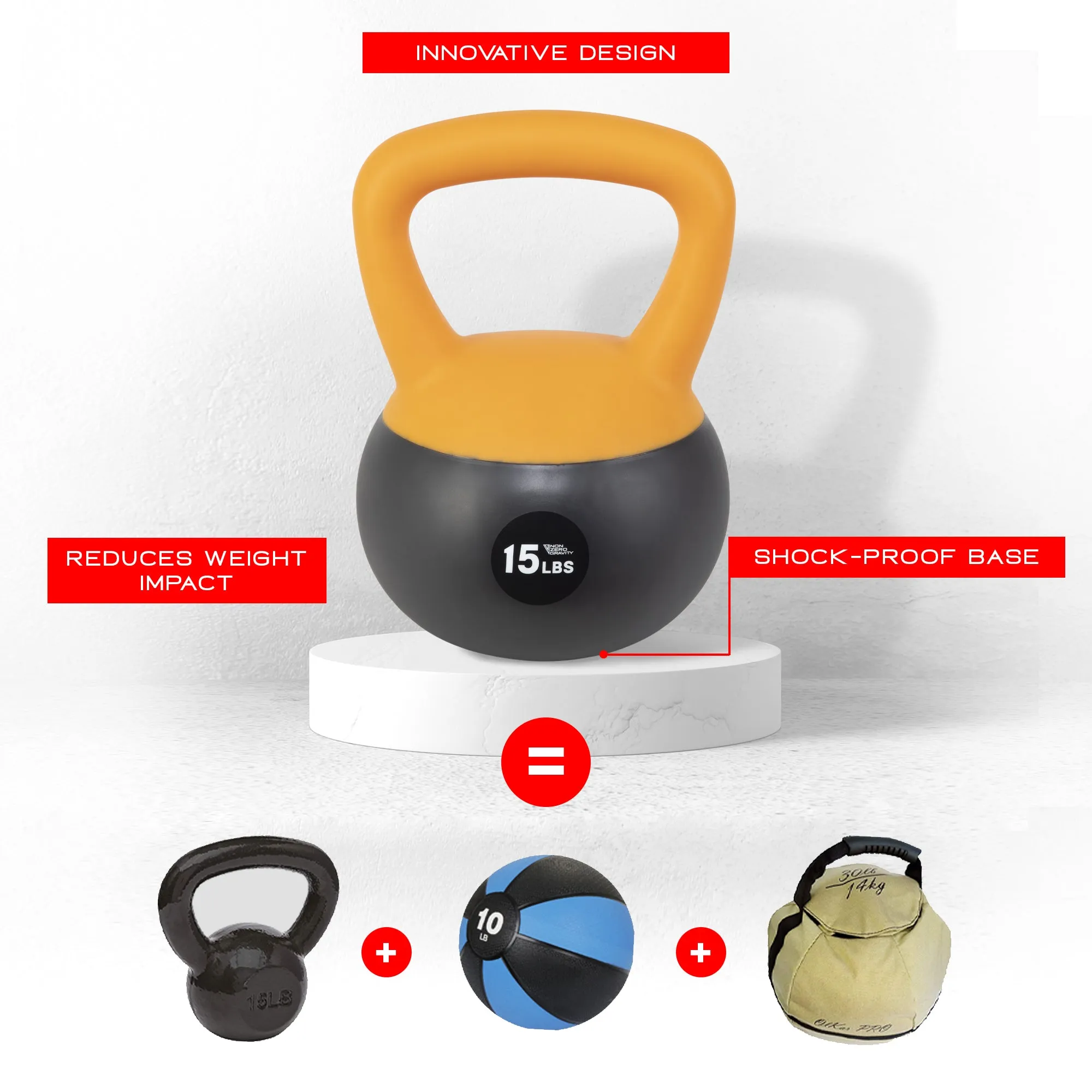 NonZero Gravity 15lb Iron Sand Soft Kettlebell