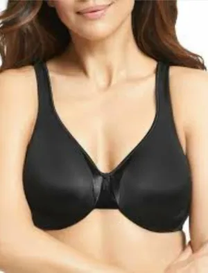 Olga Signature Support Satin Underwire Bra, Black