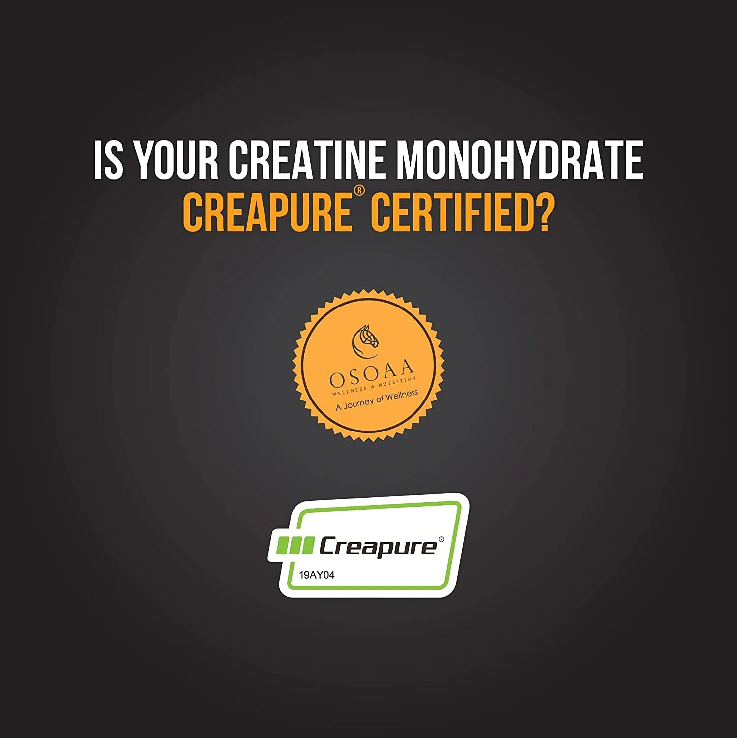 OSOAA Creatine Monohydrate "Creapure" Germany Certified (100 Gm) | Lab Tested & Fssai Approved |Boosts Strength & Athletic Performance | Muscle Repair & Recovery| Unflavoured Powder