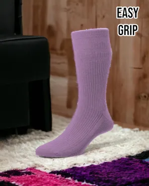 Purple Wool Rich Easy Grip Socks