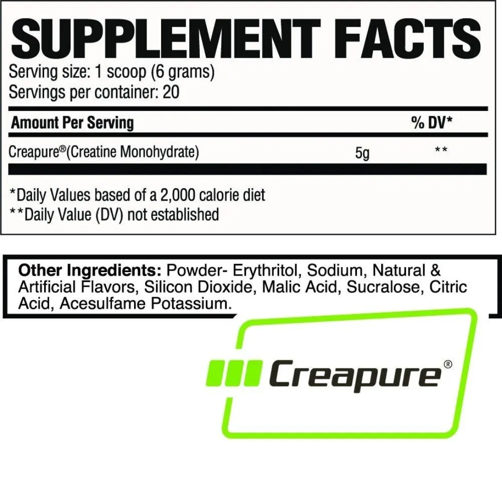 RAW Creatine Unflavored 30 Servings