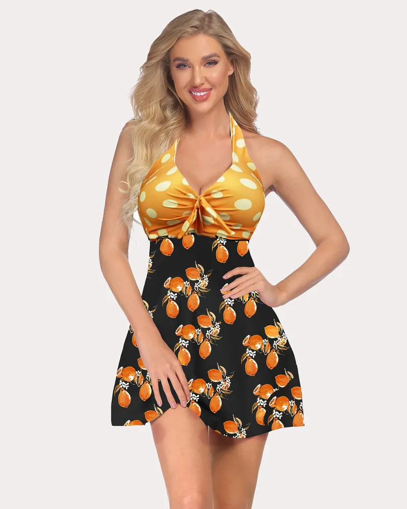 Retro Tankini Set Halter Swimsuit