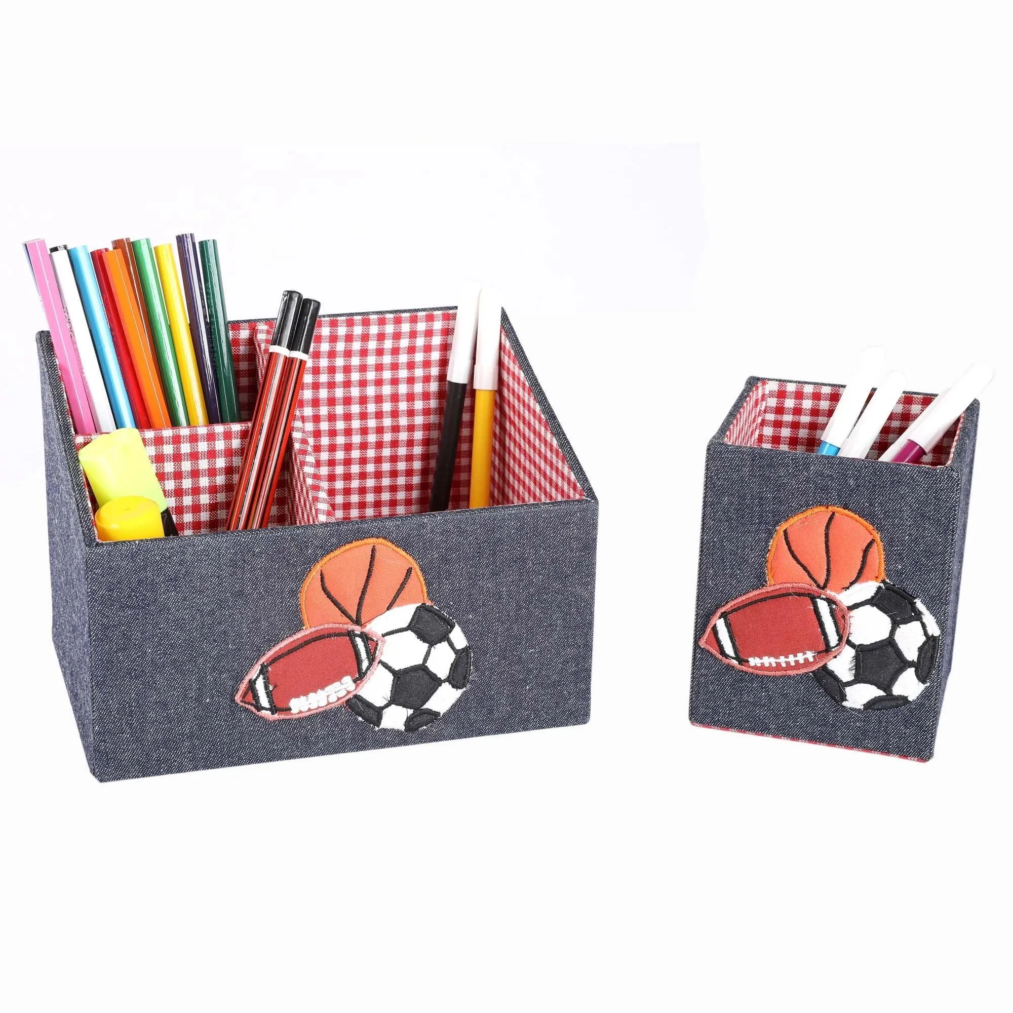 Sports Balls Set of 2 Stationary / Pen Holder