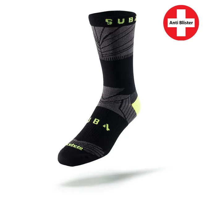 Sub4 Performance 3/4 Crew Cycling Sock - Black/Fluoro