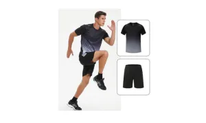 Summer Men's Quick-Drying Sports T-Shirt and Shorts Suit