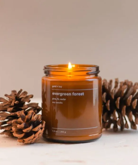 The Gold   Ivy Soy Candle - Evergreen Forest