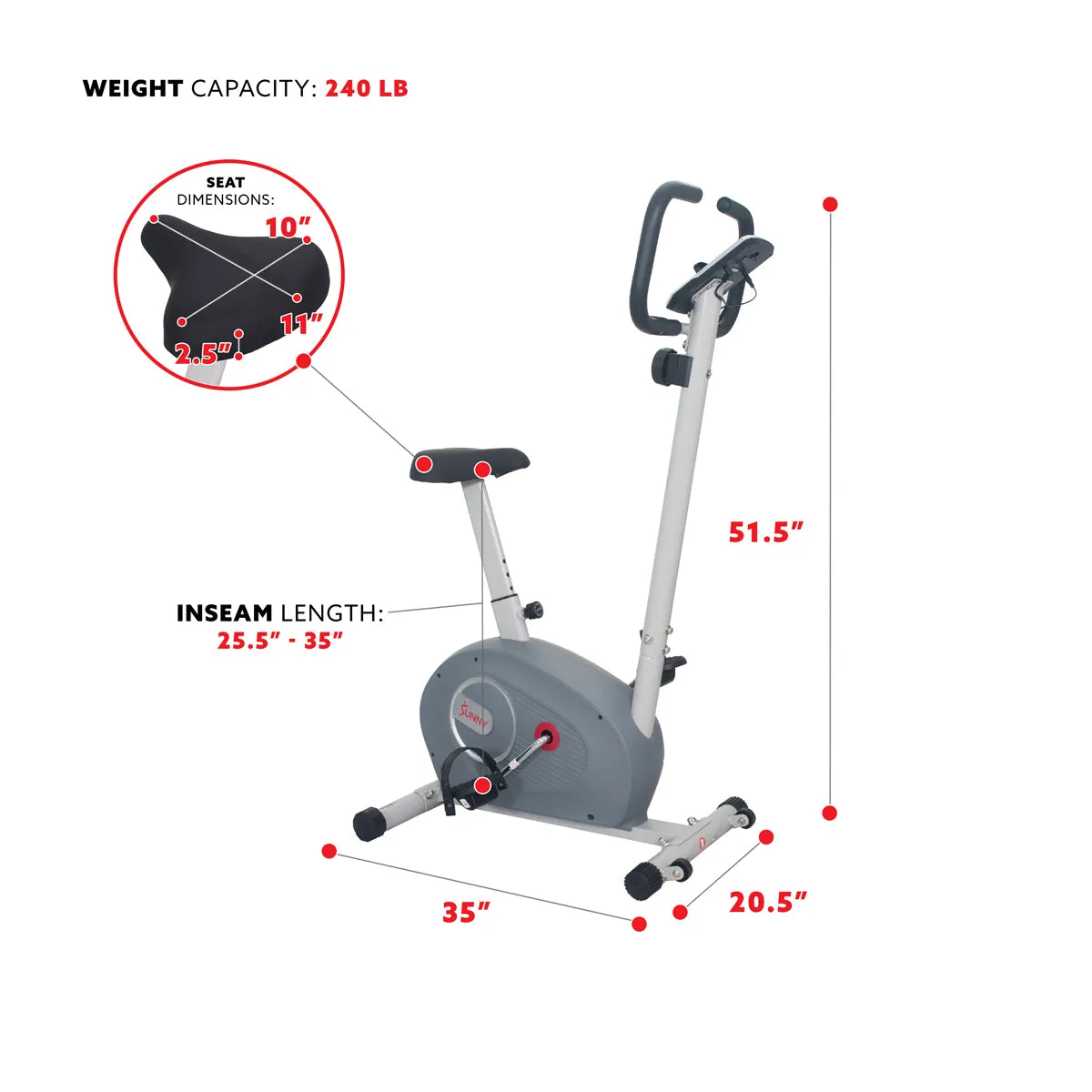 Upright Magnetic Resistance Exercise Bike