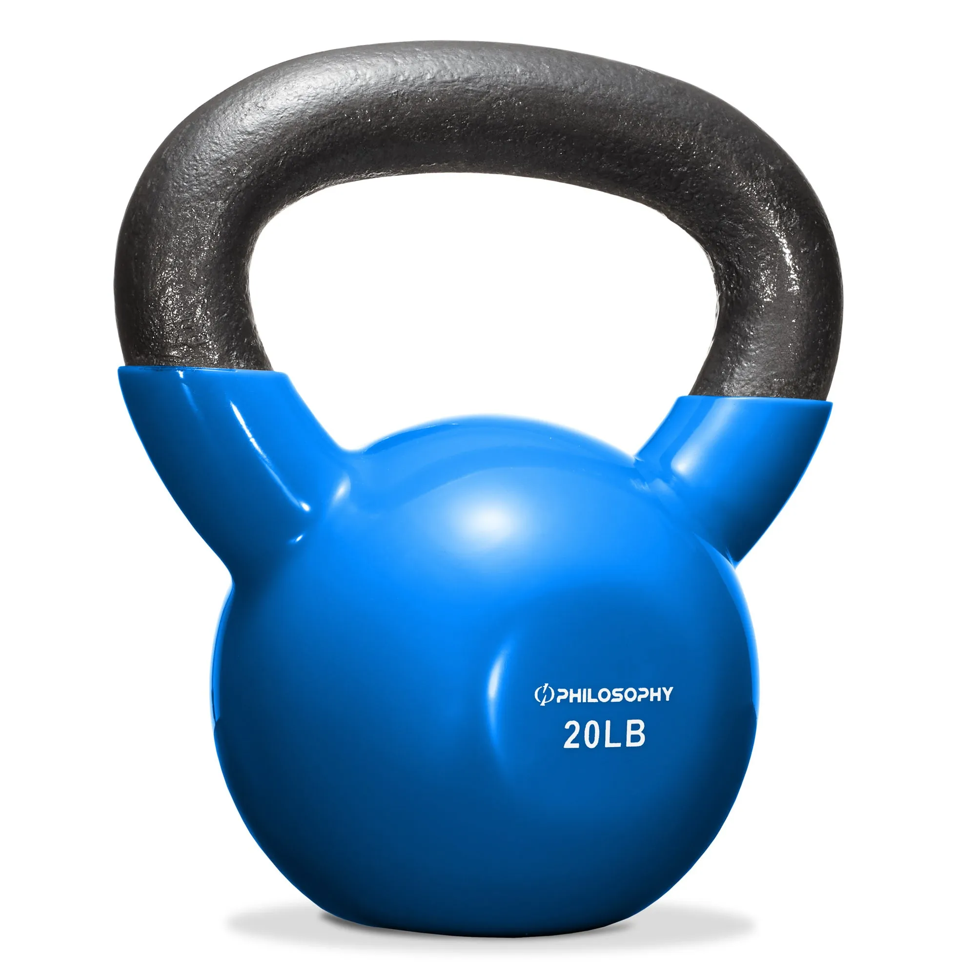 Vinyl Coated Cast Iron Kettlebell, 5 lbs to 50 Pound Weights