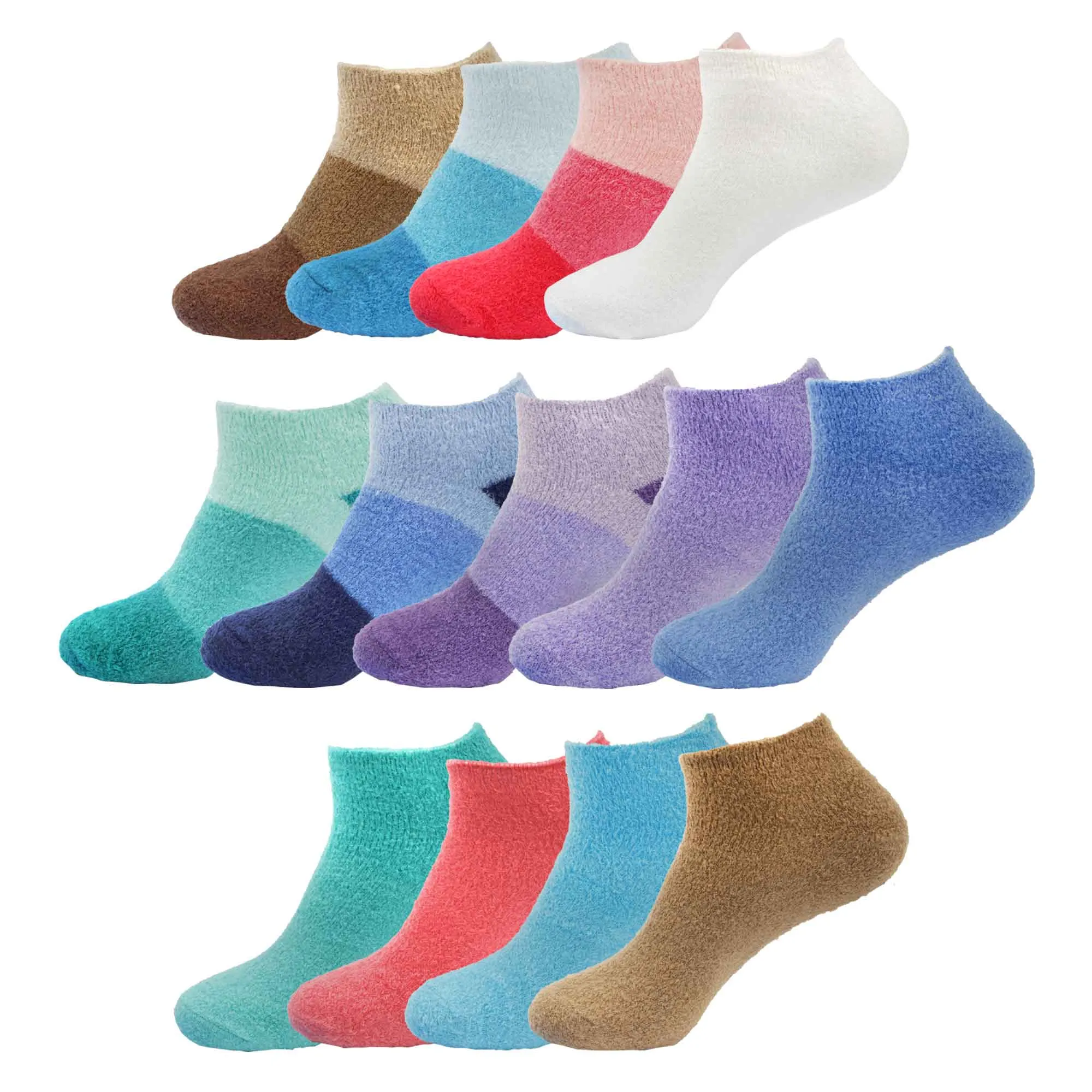 Women's Super Aloe Infused Fuzzy Nylon Socks, 3 Pairs Singles