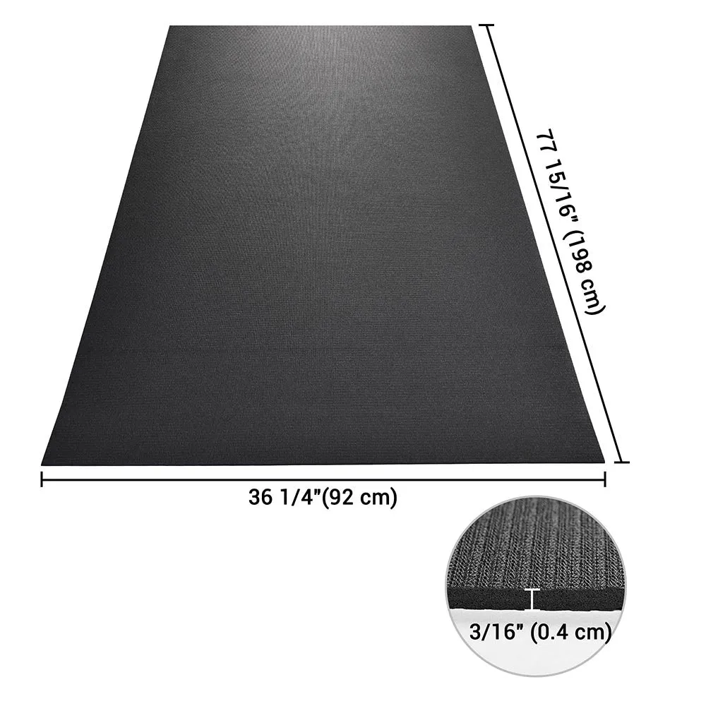 Yescom 3/16" Black Yoga Mat Workout Gym Floor Mat 6.5x3ft