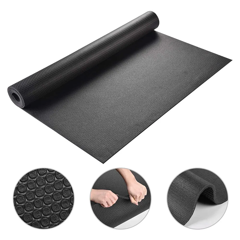 Yescom 3/16" Black Yoga Mat Workout Gym Floor Mat 6.5x3ft